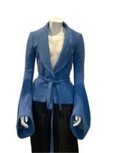 Load image into Gallery viewer, Blue wool jacket with bell sleeves